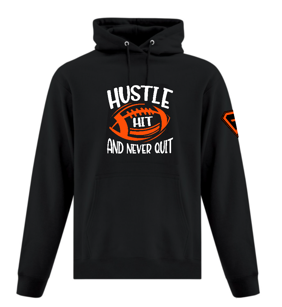 Hustle Hit and Never Quit Football Unisex Hoodies – A Winters Day Designs