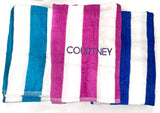 Cabana Style Beach Towel with Embroidered Name