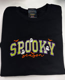 Spooky Season Embroidered, Glittered Crewneck