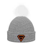 Gridders Pom Pom Beanie Grey/White