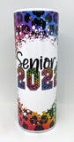 Grad 2022 Skinny Tumbler- Rainbow Cheetah