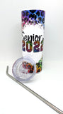 Grad 2022 Skinny Tumbler- Rainbow Cheetah