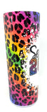 Grad 2022 Skinny Tumbler- Rainbow Cheetah