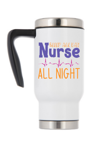 Travel Mug With Handle - Nurse All Night