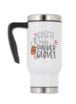 Travel Mug With Handle - Nurse- Coffee Scrubs and Rubber Gloves