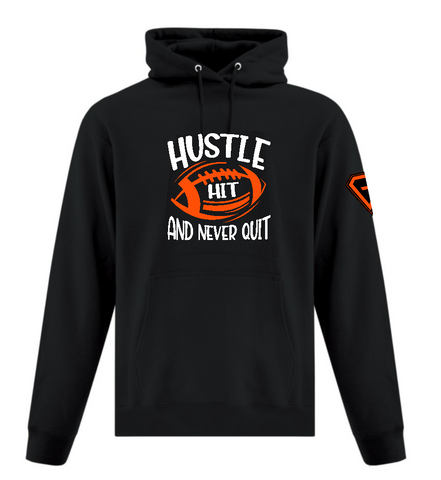 Hustle Hit and Never Quit Football Unisex Hoodies